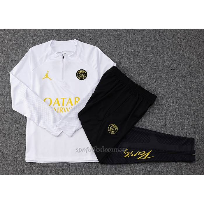 Chandal de Sudadera del Paris Saint-Germain Jordan Nino 2023-2024 Blanco